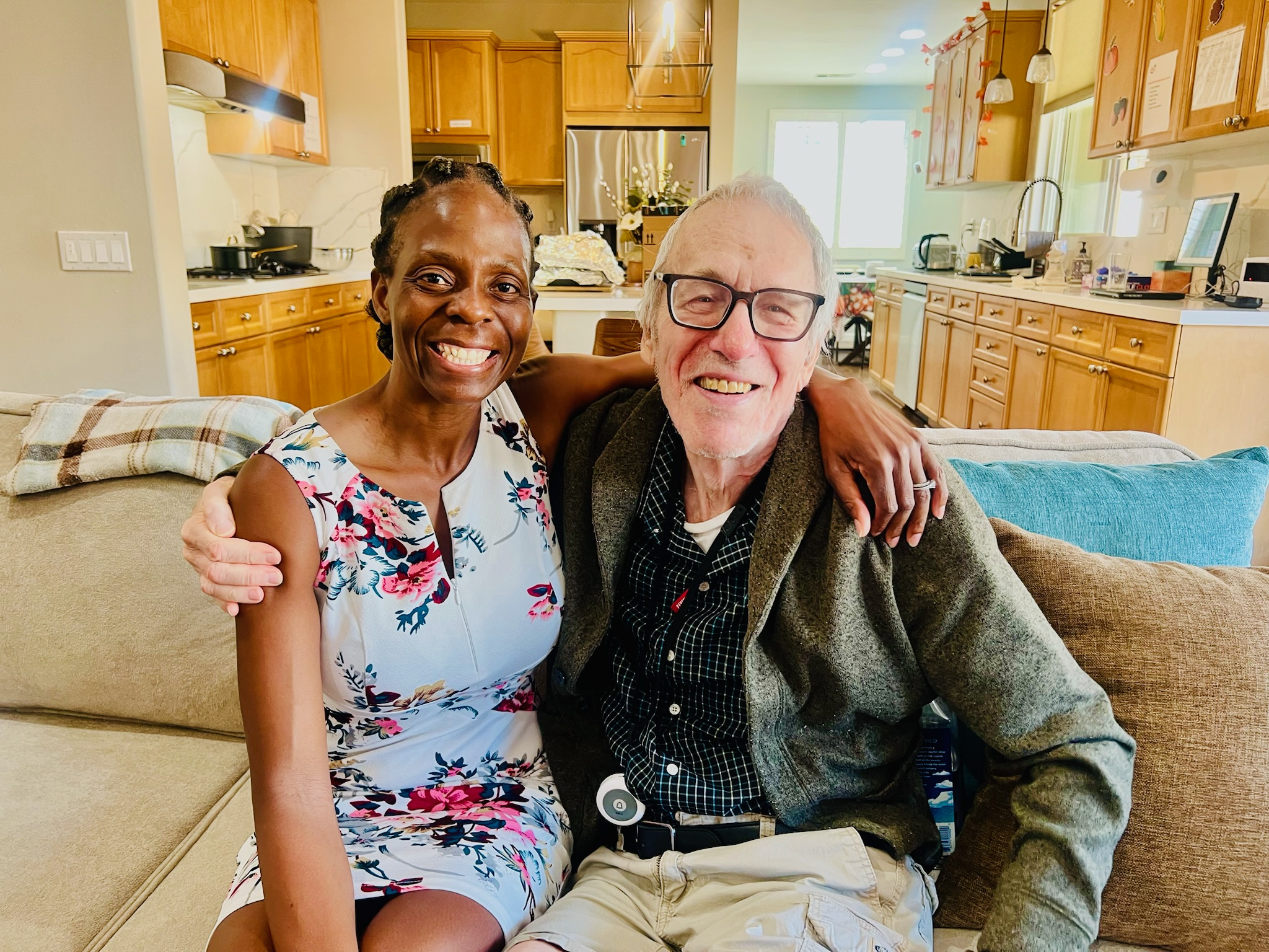 Care staff supporting a resident